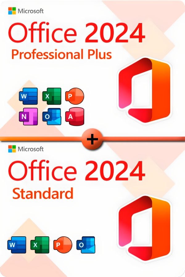 Microsoft Office 2024 Standard + Microsoft Office 2024 Professional Plus License for 3 devices