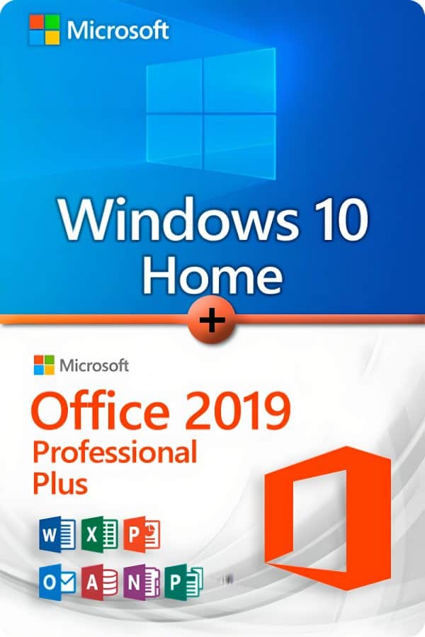 Microsoft Windows 10 Professional + Microsoft Office 2019 Professional Plus License for 3 devices
