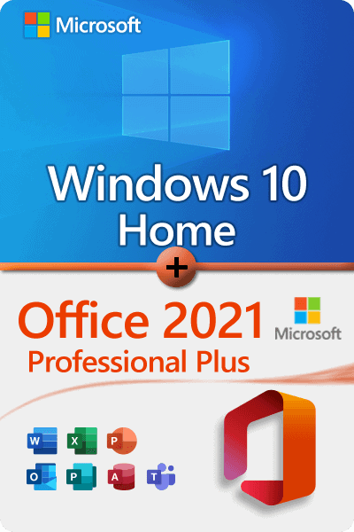 Microsoft Windows 10 Professional + Microsoft Office 2021 Professional Plus License for 3 devices