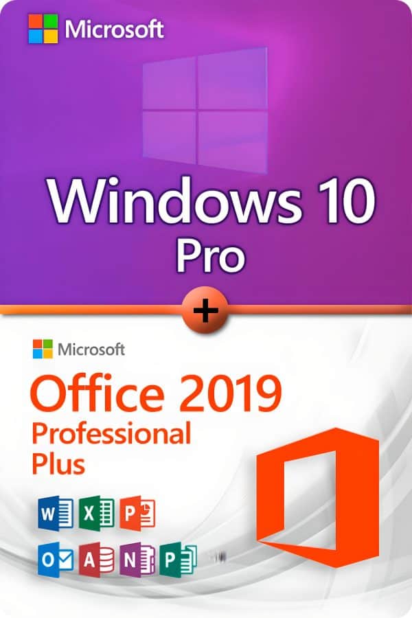 Microsoft Windows 10 Professional + Microsoft Office 2019 Professional Plus License for 3 devices