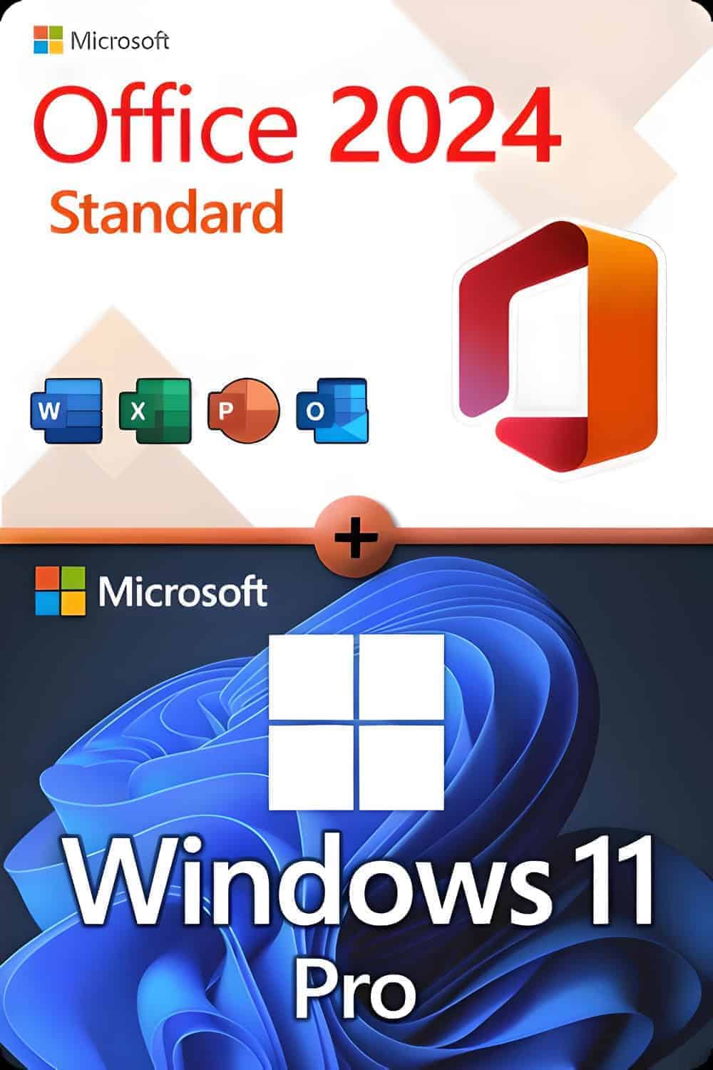 Microsoft Office 2024 Standard + Microsoft Windows 11 Professional License for 3 devices